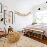 Handmade Boho Tassel Wall Hanging Fringe Panels Garland Banner Woven Tapestry Cotton Crochet Decor Bathroom Bedroom