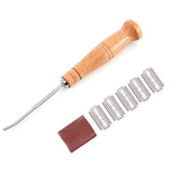 Bread Lame Stainless Steel Bread Lame Knife with Wooden Handle, Sourdough Scoring Tool with Leather Protective Cover In Australia - Darrahopens