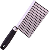 Crinkle Cutter Knife Stainless Steel Cutting Tool for Potato Carrot Chip Vegetable French Fry, Wavy Chopper Wave Slicer Steel In Australia - Darrahopens