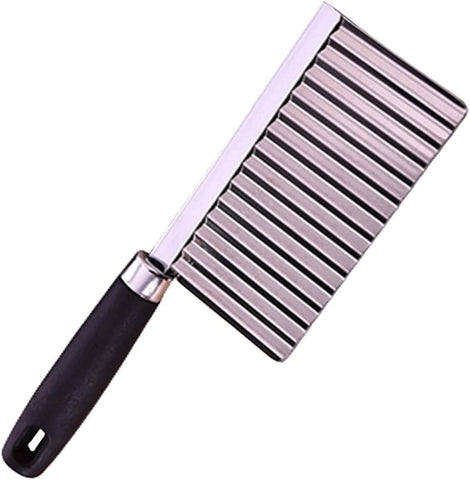 Crinkle Cutter Knife Stainless Steel Cutting Tool for Potato Carrot Chip Vegetable French Fry, Wavy Chopper Wave Slicer Steel In Australia - Darrahopens
