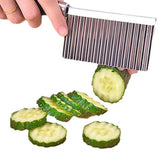 Crinkle Cutter Knife Stainless Steel Cutting Tool for Potato Carrot Chip Vegetable French Fry, Wavy Chopper Wave Slicer Steel In Australia - Darrahopens