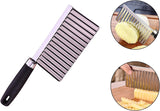 Crinkle Cutter Knife Stainless Steel Cutting Tool for Potato Carrot Chip Vegetable French Fry, Wavy Chopper Wave Slicer Steel