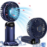 Portable Handheld Fan Hand Held fan 5 Speeds USB Rechargeable Personal Pocket Desk Fan with LED Display In Australia - Darrahopens