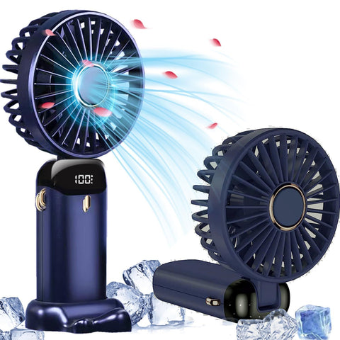 Portable Handheld Fan Hand Held fan 5 Speeds USB Rechargeable Personal Pocket Desk Fan with LED Display In Australia - Darrahopens