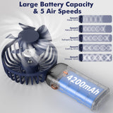 Portable Handheld Fan Hand Held fan 5 Speeds USB Rechargeable Personal Pocket Desk Fan with LED Display In Australia - Darrahopens