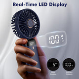 Portable Handheld Fan Hand Held fan 5 Speeds USB Rechargeable Personal Pocket Desk Fan with LED Display In Australia - Darrahopens