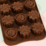 Silicone Candy Chocolate mold Flower Dinosaur Animal Zoo Rose Kids DIY Treats Freezer and Oven Safe (Flower) In Australia - Darrahopens