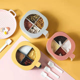 3 pcs Spice Box Spice Rack with Lid Plastic Salt Box Pepper Jar 4 Compartments Closed Storage Box Practical Spice Storage In Australia - Darrahopens