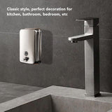 1Pcs Soap Dispenser Wall Mount - 304 Stainless Steel 17oz Capacity Wall Mounted Soap Dispenser for Bathroom(Silver Tone)