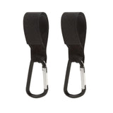 2 pcs Stroller Organizer Hooks Toddler Stroller Baby Bag Hook Hangers Storing Aluminum Alloy Black