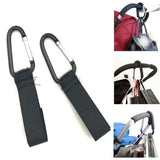 2 pcs Stroller Organizer Hooks Toddler Stroller Baby Bag Hook Hangers Storing Aluminum Alloy Black