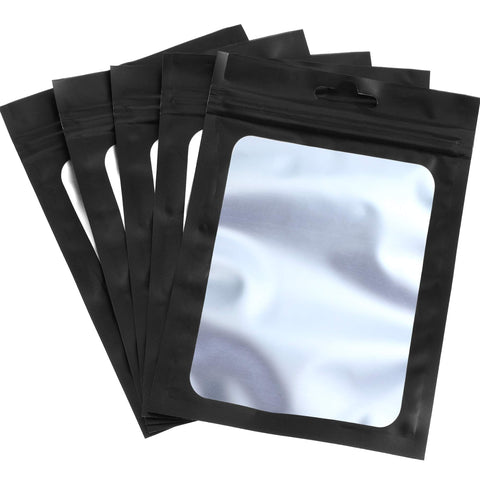 50 Pieces Resealable Foil Food Storage Bags with Clear Window Coffee Beans Packaging Pouch for Food Self Sealed Storage Supplies