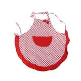 Lovely Home Work Apron Polka Dotted Bowknot Girls Apron Womens Kitchen Cooking Apron with Pocket (Red)