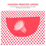 Lovely Home Work Apron Polka Dotted Bowknot Girls Apron Womens Kitchen Cooking Apron with Pocket (Red)