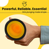 Mini Sink Plunger with Ergonomic Handle, Kitchen Drain Plunger, Suction Power to Unclog Slow Sinks, Drains, Tubs, Showers