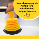 Mini Sink Plunger with Ergonomic Handle, Kitchen Drain Plunger, Suction Power to Unclog Slow Sinks, Drains, Tubs, Showers