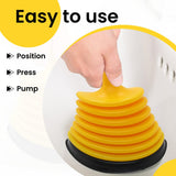Mini Sink Plunger with Ergonomic Handle, Kitchen Drain Plunger, Suction Power to Unclog Slow Sinks, Drains, Tubs, Showers