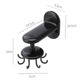 Wall Hook Wall Hook Waterproof Easy Access 360-degree Rotatable Wall-Mounted 8 Claws Storage ABS Drilling Free Utensil Hook