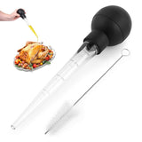 2 pcs Stainless Steel Turkey Baster Food Grade High Temperature Resistant Silicone Oil Injector Marinades Ball Syringe Needle
