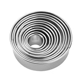 Stainless Steel Round Cookie Cutter Set, 11 Circular Biscuit Cutters Round Donut Ring Molds for Baking