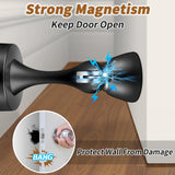 Magnetic Door Stops, Door Stopper Stainless Steel Magnetic Doorstop Brushed Satin Nickel, Black Wall Floor Mounted Door Holder