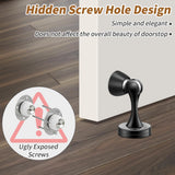 Magnetic Door Stops, Door Stopper Stainless Steel Magnetic Doorstop Brushed Satin Nickel, Black Wall Floor Mounted Door Holder