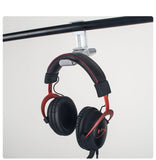 2 pcs Under Desk Dual Headphone Hanger, Metal Headset Stand Gaming Earphone Holder Universal Clamp on Desk Hanger Hook