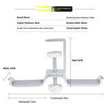 2 pcs Under Desk Dual Headphone Hanger, Metal Headset Stand Gaming Earphone Holder Universal Clamp on Desk Hanger Hook