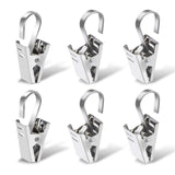Curtain Clips, 10 Pack Stainless Steel Light Clips for Outside String Lights Party Decor Hanging Photo Camping Tents Arts Crafts