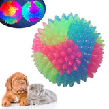 2 Pack Light up Balls for Dogs for Fetch Spiky Squeaker Dog Ball LED Spiny Glow in The Dark Flashing Elastic Tennis Ball In Australia - Darrahopens