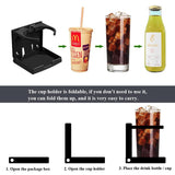 Adjustable Folding Drink Cup Holder with Screws Universal Bottle Holder for Marine Boat Caravan Car Trucks RVs Vans