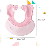 Baby Shower Cap Adjustable Silicone Shampoo Bath Cap Visor Cap Protect Eye Ear for Infants Toddlers Kids Children - Light Pink