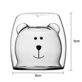 Cute Mugs Bear Tea Coffee Cup Milk Couple Double Wall Glass Mugs Funny Valentine's Day Birthday Gifts for You