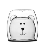 Cute Mugs Bear Tea Coffee Cup Milk Couple Double Wall Glass Mugs Funny Valentine's Day Birthday Gifts for You