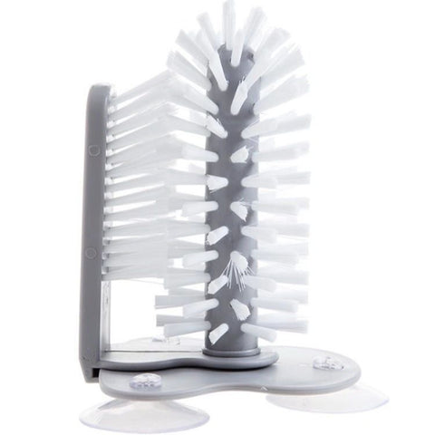 Water Bottle Cleaning Brush Glass Cup Washer with Suction Base Bristle Brush for Beer Cup, Long Leg Cup, Red Wine Glass