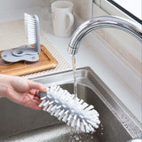 Water Bottle Cleaning Brush Glass Cup Washer with Suction Base Bristle Brush for Beer Cup, Long Leg Cup, Red Wine Glass
