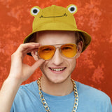 Frog Hat for Adult Teens, Cute Frog Bucket Hat, Cotton Bucket Hat Funny Hat Fisherman Hat for Men Women