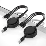 Retractable Multi Charging Cable 2Pack - 3 in 1 Charger for Multiple Devices with Port, Retractable Charging Cor