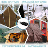 2 Pcs Tarp Clips, Heavy Duty Lock Grip, Reusable Tarp Clamps for for Secures Outdoor Camping, Awnings, Car Covers