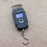 110lb/50kg Fish Scales Backlit LCD Portable Electronic Balance Digital Fishing Scale Hanging Scale with Measuring Tape Ruler