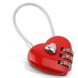2 pcs Combination Lock, 3 Digit Cute Love Padlock Mini Outdoor Combo Gate Lock Travel Luggage Locks Heart Shape Love Lock