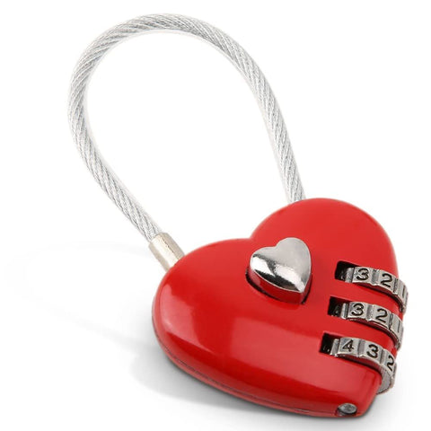 2 pcs Combination Lock, 3 Digit Cute Love Padlock Mini Outdoor Combo Gate Lock Travel Luggage Locks Heart Shape Love Lock