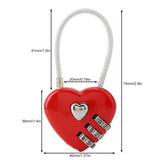 2 pcs Combination Lock, 3 Digit Cute Love Padlock Mini Outdoor Combo Gate Lock Travel Luggage Locks Heart Shape Love Lock