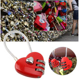 2 pcs Combination Lock, 3 Digit Cute Love Padlock Mini Outdoor Combo Gate Lock Travel Luggage Locks Heart Shape Love Lock