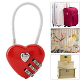 2 pcs Combination Lock, 3 Digit Cute Love Padlock Mini Outdoor Combo Gate Lock Travel Luggage Locks Heart Shape Love Lock