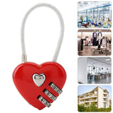 2 pcs Combination Lock, 3 Digit Cute Love Padlock Mini Outdoor Combo Gate Lock Travel Luggage Locks Heart Shape Love Lock