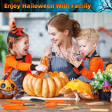 Halloween Pumpkin Carving Kit, 13 Pieces Professional Stainless Steel Pumpkin Carving Tools Kit with Stencils