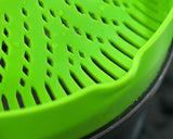 Heat Resistant Silicone Pot Strainer, Clip on Pots Pans, Pan Strainer for all Pots and Bowls - Green