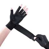 1 pairs Copper Arthritis Compression Gloves for Women Men, Fingerless Compression Gloves for Carpal Tunnel, Hand Pain, Driving