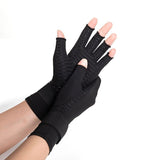 1 pairs Copper Arthritis Compression Gloves for Women Men, Fingerless Compression Gloves for Carpal Tunnel, Hand Pain, Driving